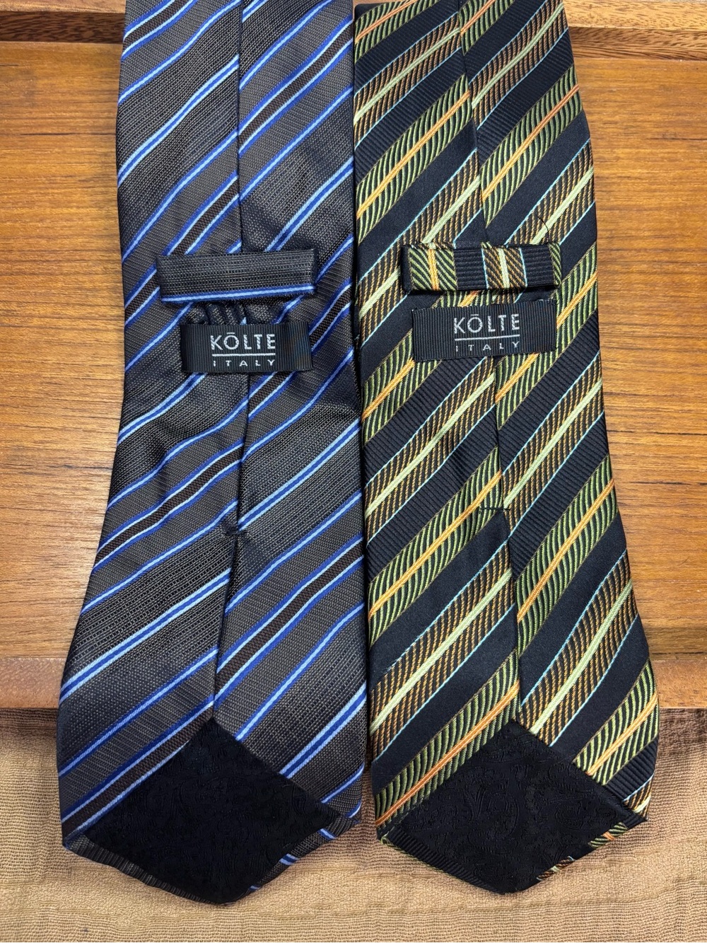 Men’s Striped Silk Tie – Blue and Green Stripes